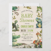 Reptile Boy Baby Shower Kaart (Voorkant)