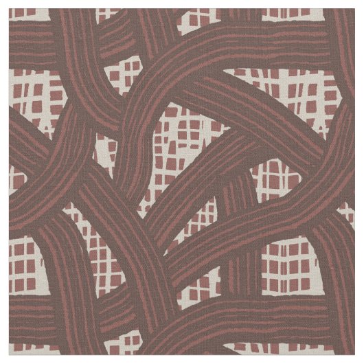 reptile Burgundy lins bold grid stripe texture dar Stof (Close Up)