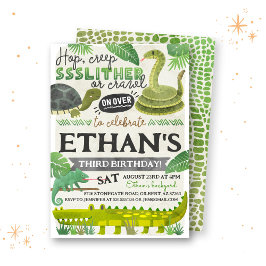 Reptile Kids Verjaardag uitnodiging
