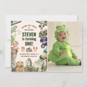 Reptile Kids Verjaardagsfeest Foto Kaart (Voorkant)