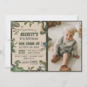 Reptile Kids Verjaardagsfeest Foto Kaart (Voorkant)