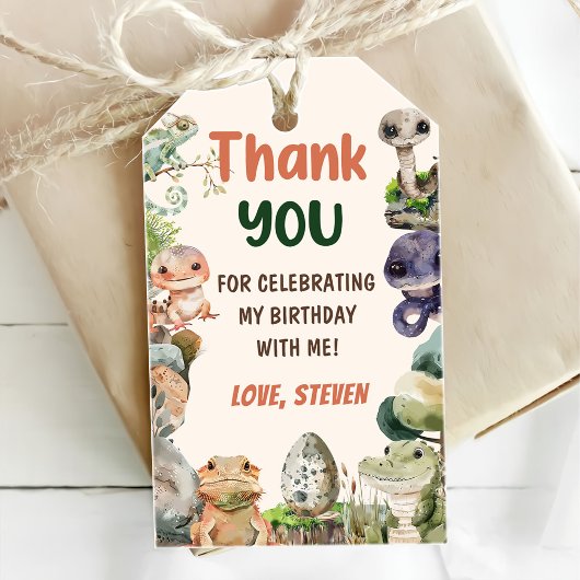 Reptile Kids verjaardagsfeestje Cadeaulabel