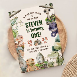 Reptile Kids verjaardagsfeestje Kaart