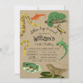 Reptile, Lizards & Amphibians Kids Birthday Kraft Kaart (Voorkant)