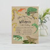 Reptile, Lizards & Amphibians Kids Birthday Kraft Kaart (Staand voorkant)