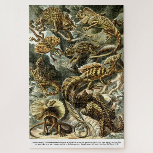 Reptile Lizards by Ernst Haeckel Legpuzzel (Verticaal)