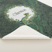 Reptile lovers artsy custom name Rustic green Sherpa Deken (3/4)