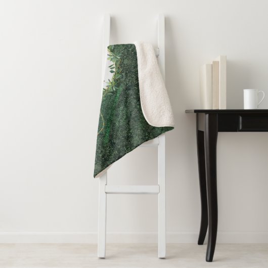 Reptile lovers artsy custom name Rustic green Sherpa Deken (In situ)