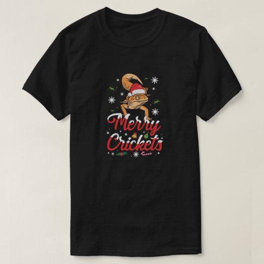 Reptile Merry Crickets Lizard Gecko Ugly Kerstmis T-shirt (Design voorkant)