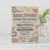 Reptile Party-uitnodigingen | Reptiel Birthday Kaart (Staand voorkant)