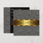 Reptile Print 35th Elegant Birthday Party Kaart (Voorkant / Achterkant)
