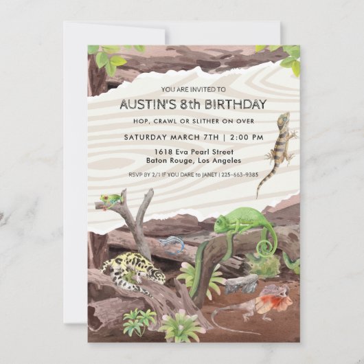 Reptile Show Birthday Party Invitation (Voorkant)