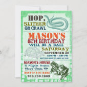 Reptile Show Birthday Party Invitation Kaart (Voorkant)