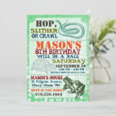 Reptile Show Birthday Party Invitation Kaart (Staand voorkant)