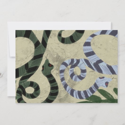 Reptile Snake Art Zoo Birthday Party Invitation Kaart (Achterkant)