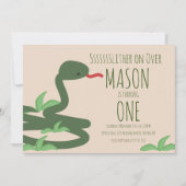 Reptile Snake Zoo Wild Birthday Party Invitation Kaart (Voorkant)