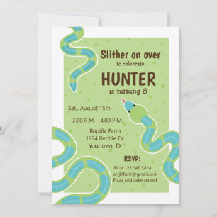 Reptile Theme Party Birthday Invitation Kaart