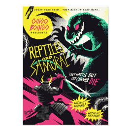 Reptiles and samurai art print foto afdruk