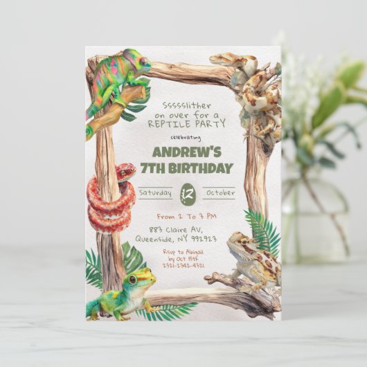 Reptiles Boy Birthday Kaart (Staand voorkant)