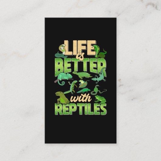 Reptiles Love Lizard Gecko Snake Turtles Visitekaartje (Voorkant)
