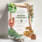 Reptiles Snakes Boy Birthday Invitation Kaart