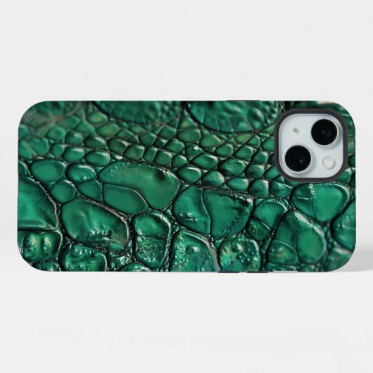 Reptiliaans chique smaragd ontwerp iPhone hoesje (Achterkant horizontaal)