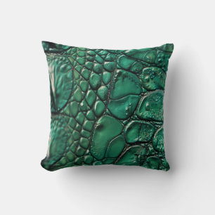 Reptiliaans chique smaragd ontwerp kussen