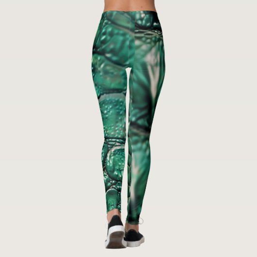 Reptiliaans chique smaragd ontwerp leggings (Achterkant)
