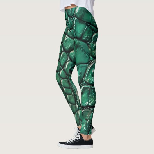 Reptiliaans chique smaragd ontwerp leggings (Links)