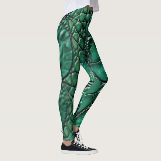 Reptiliaans chique smaragd ontwerp leggings (Rechts)