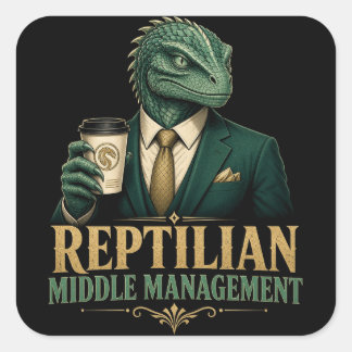 Reptiliaanse middenmanagement sticker