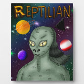 Reptilian Alien met buitenruimte Fotoplaat (Voorkant)