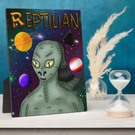 Reptilian Alien met buitenruimte Fotoplaat