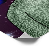 Reptilian Alien met buitenruimte Poster (Hoek)