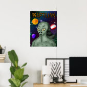 Reptilian Alien met buitenruimte Poster (Thuiskantoor)