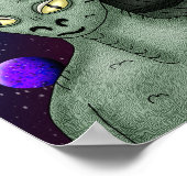 Reptilian Alien with Outer Space Background Poster (Hoek)