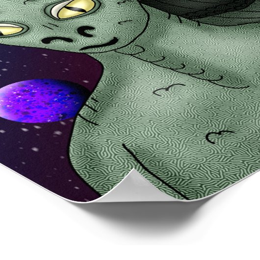 Reptilian Alien with Outer Space Background Poster (Hoek)