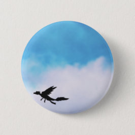Reptilian Bird Dragon en Clouds Fantasy Art Ronde Button 5,7 Cm