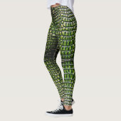 Reptilian Crocodile Alligator Huidpatroon Leggings (Links)