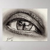 Reptilian Eye Reflection Drawing Poster (Voorkant)