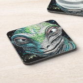 Reptilian Lizard Man buitenaards wezen Bier Onderzetter (Linkerzijde)