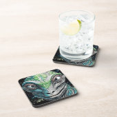 Reptilian Lizard Man buitenaards wezen Bier Onderzetter (Rechterzijde)