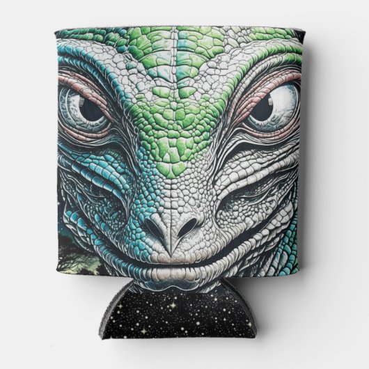 Reptilian Lizard Man buitenaards wezen Blikjeskoeler (Voorkant)