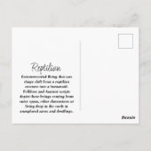 Reptilian Lizard Man buitenaards wezen Briefkaart (Achterkant)