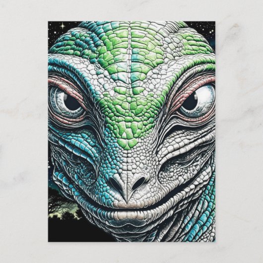 Reptilian Lizard Man buitenaards wezen Briefkaart (Voorkant)