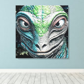 Reptilian Lizard Man buitenaards wezen Canvas Afdruk (Insitu (Houten vloer))