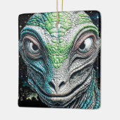 Reptilian Lizard Man buitenaards wezen Keramisch Ornament (Links)
