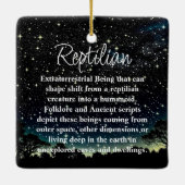 Reptilian Lizard Man buitenaards wezen Keramisch Ornament (Achterkant)