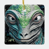 Reptilian Lizard Man buitenaards wezen Keramisch Ornament (Voorkant)