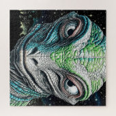 Reptilian Lizard Man buitenaards wezen Legpuzzel (Horizontaal)